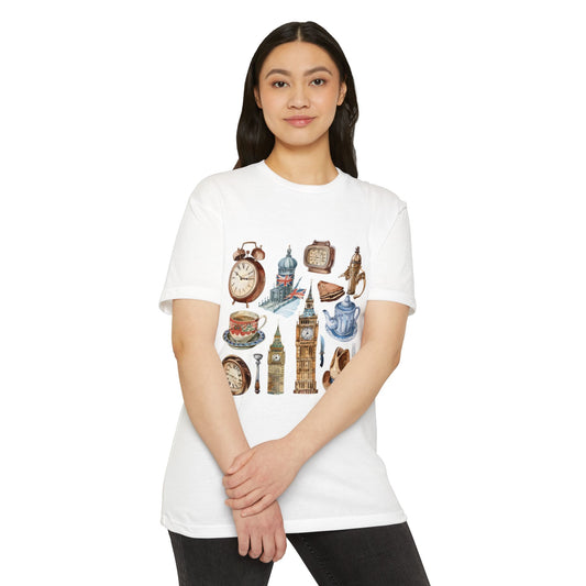 Unisex CVC Jersey T-shirt - Cultural Touchstones - Iconic England Designs