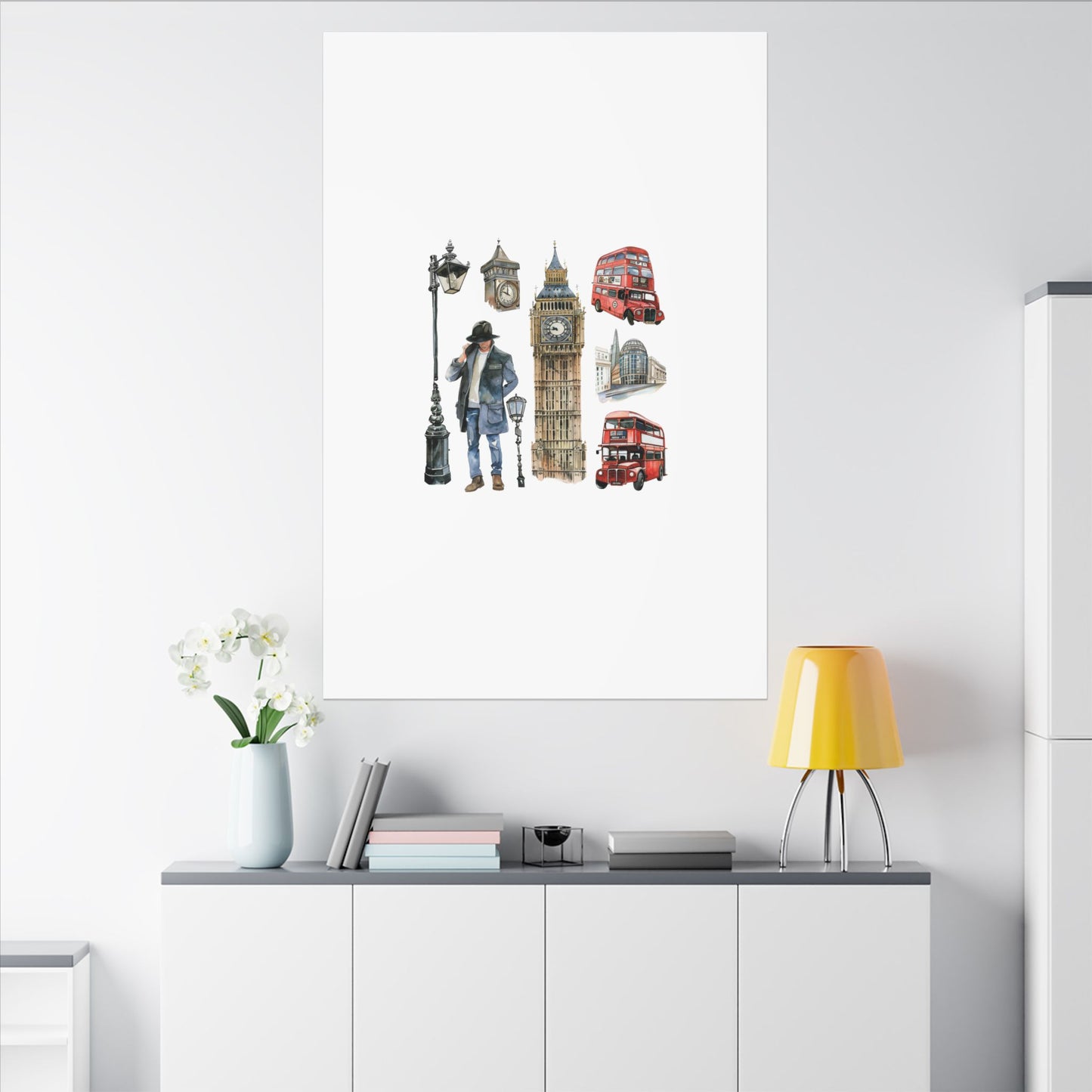 Canvas Art Print, London Skyline, Home Decor, Wall Art, Gift Idea, Travel Memories, Modern Wall Art