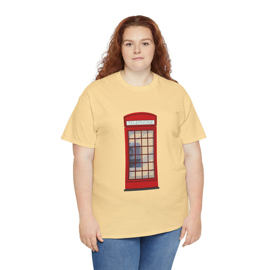 Unisex Heavy Cotton Tee - Iconic British Public Telephone