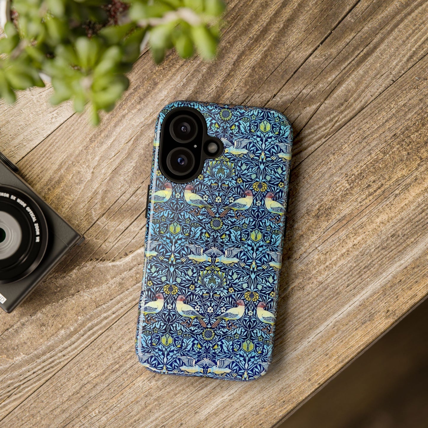 Bird and Floral Pattern Phone Case, Tough Cases, Gift for Nature Lovers, Eco-friendly, Custom Phone Accessories, All-Occasion