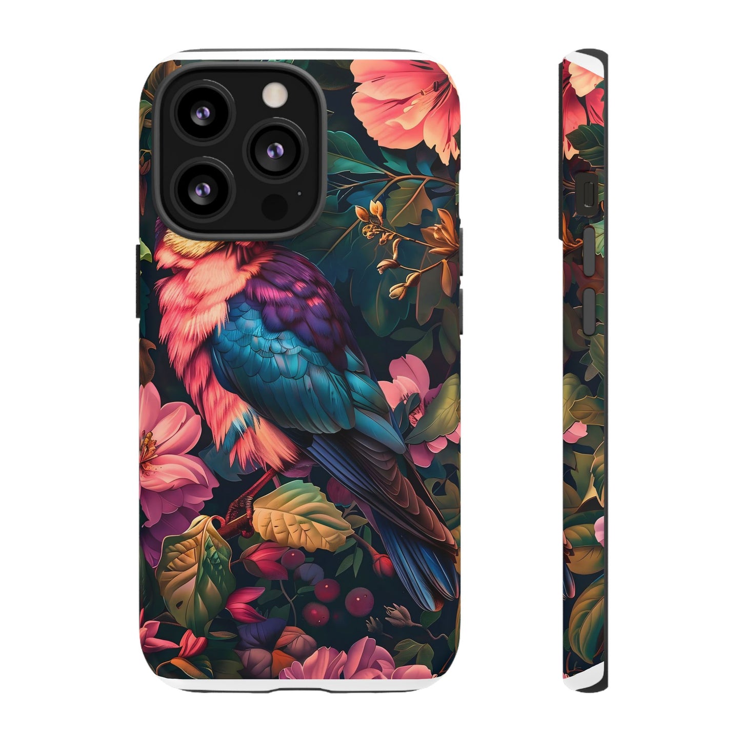 Tough Cases: Vibrant Tropical Bird Phone Case, Floral Smartphone Cover, Nature Lover Gift, Boho Phone Accessory, Cute Bird Case