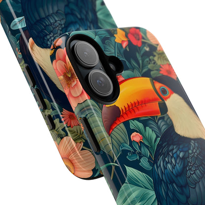 Tropical Toucan Phone Case - Cute Animal Design, Nature Lover Gift, Floral Pattern, Bird Lover Accessory, Summer Vibes