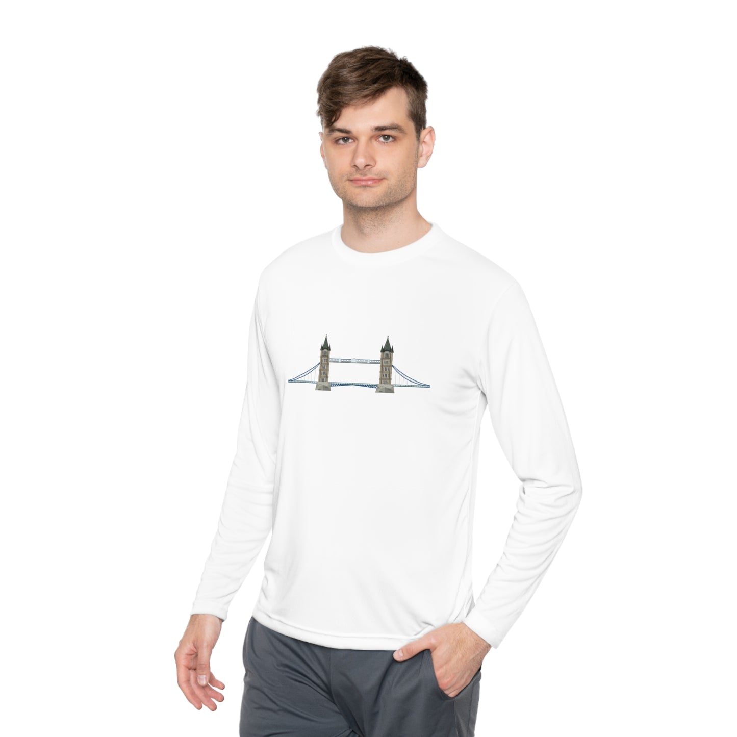 Unisex Lightweight Long Sleeve Tee - Tower Bridge - Iconic London