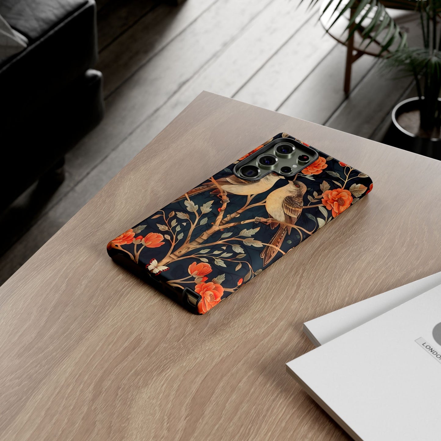 Floral Phone Case – Tough Cases with Bird Design, Unique Gift for Nature Lovers, Stylish Tech Accessory, Phone Cover, Artistic Case