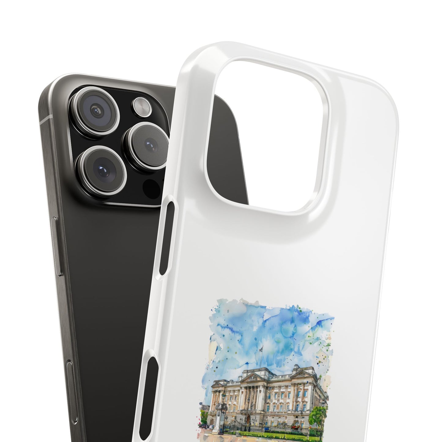 Artistic Slim Phone Case with Watercolor Design, Unique Phone Cover, Gift for Travelers, Stylish Mobile Accessory, Custom Phone Protection