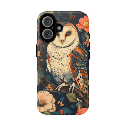 Owl Floral Phone Case - Tough Cases, Nature Lover Gift, Cute Protection, Floral Design, Bird Aesthetic, Animal Lover