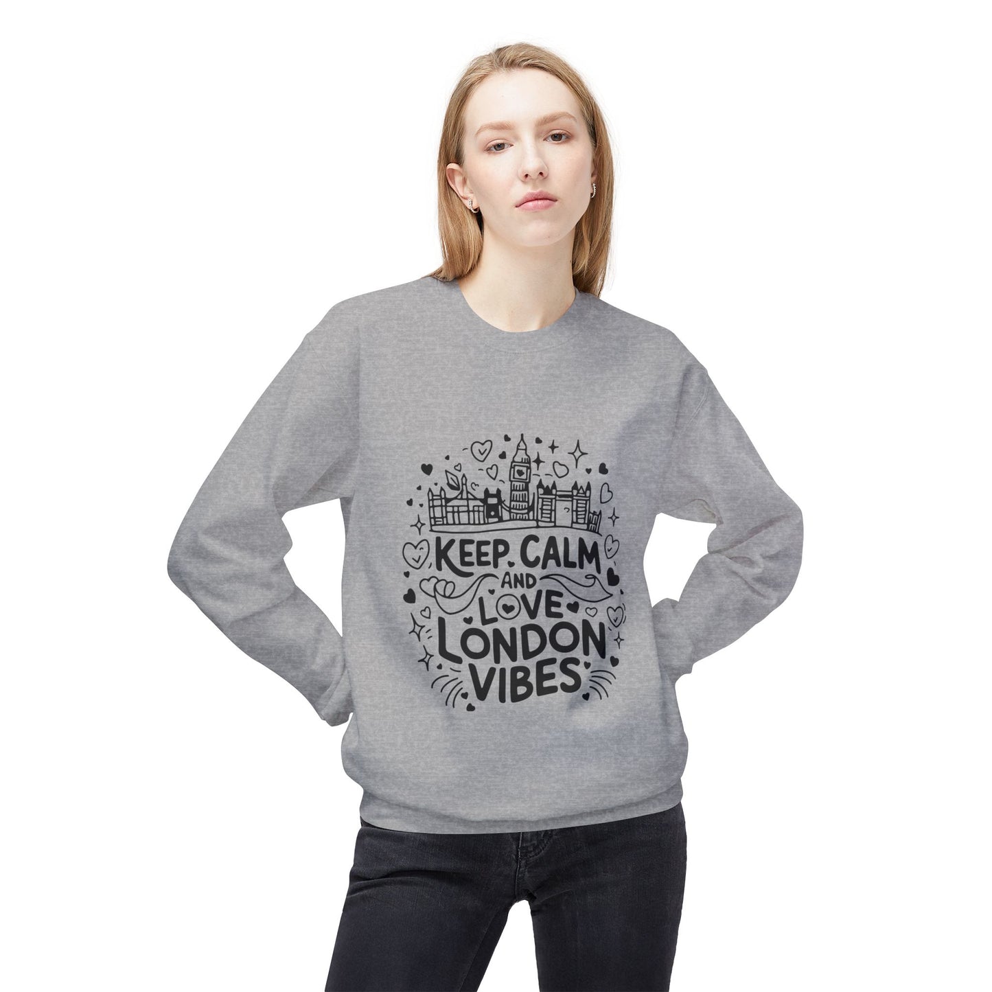 Unisex Midweight Softstyle Fleece Crewneck Sweatshirt - Lovely London Vibes