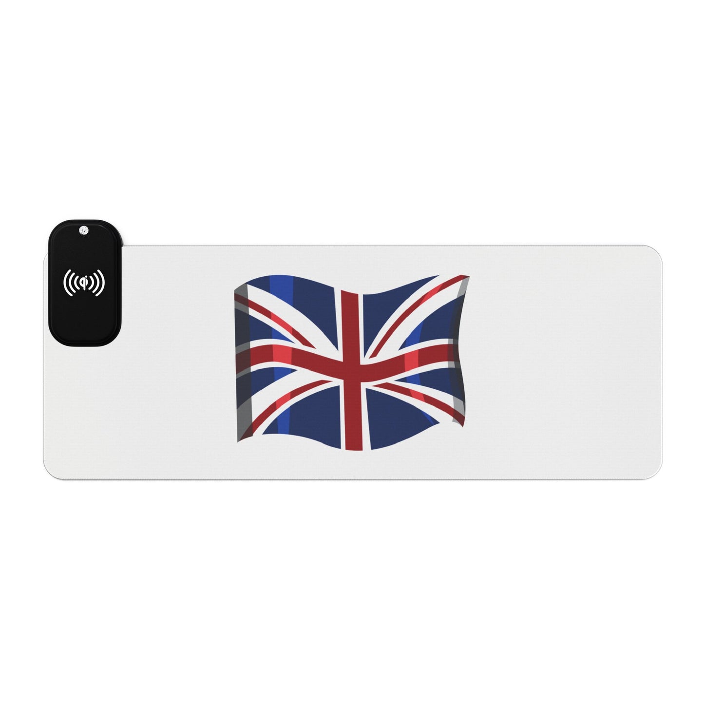 Waving Union Jack Flag - LED Gaming Mouse Pad with Wireless Charging - Energize Your Gaming Setup, Desk Decor, Office Accessory, Gift for Gamers, Gaming