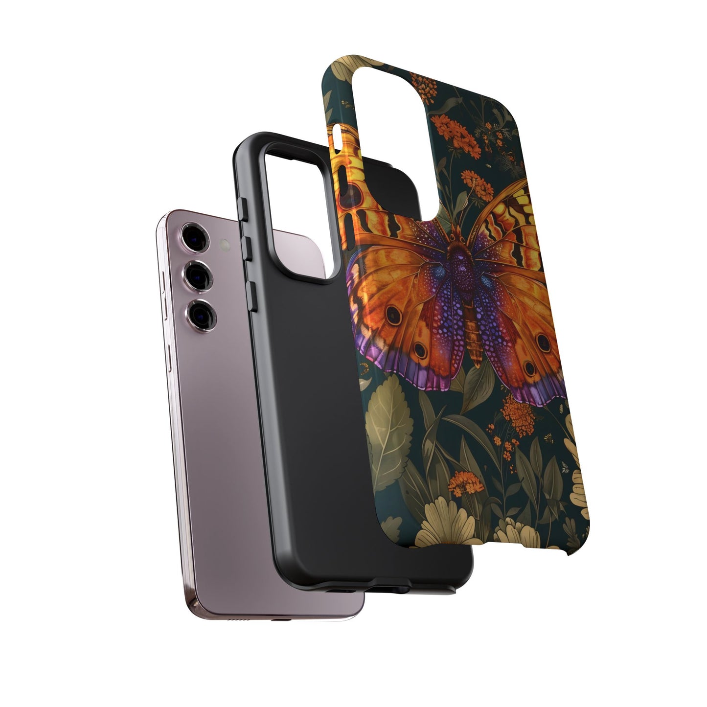 Butterfly Phone Case, Tough Cases for Nature Lovers, Vibrant Floral Design, Gift for Her, Cute Phone Accessories, Butterfly Artwork
