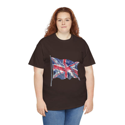 Unisex Heavy Cotton Tee - Love England - Union Jack Heart Design
