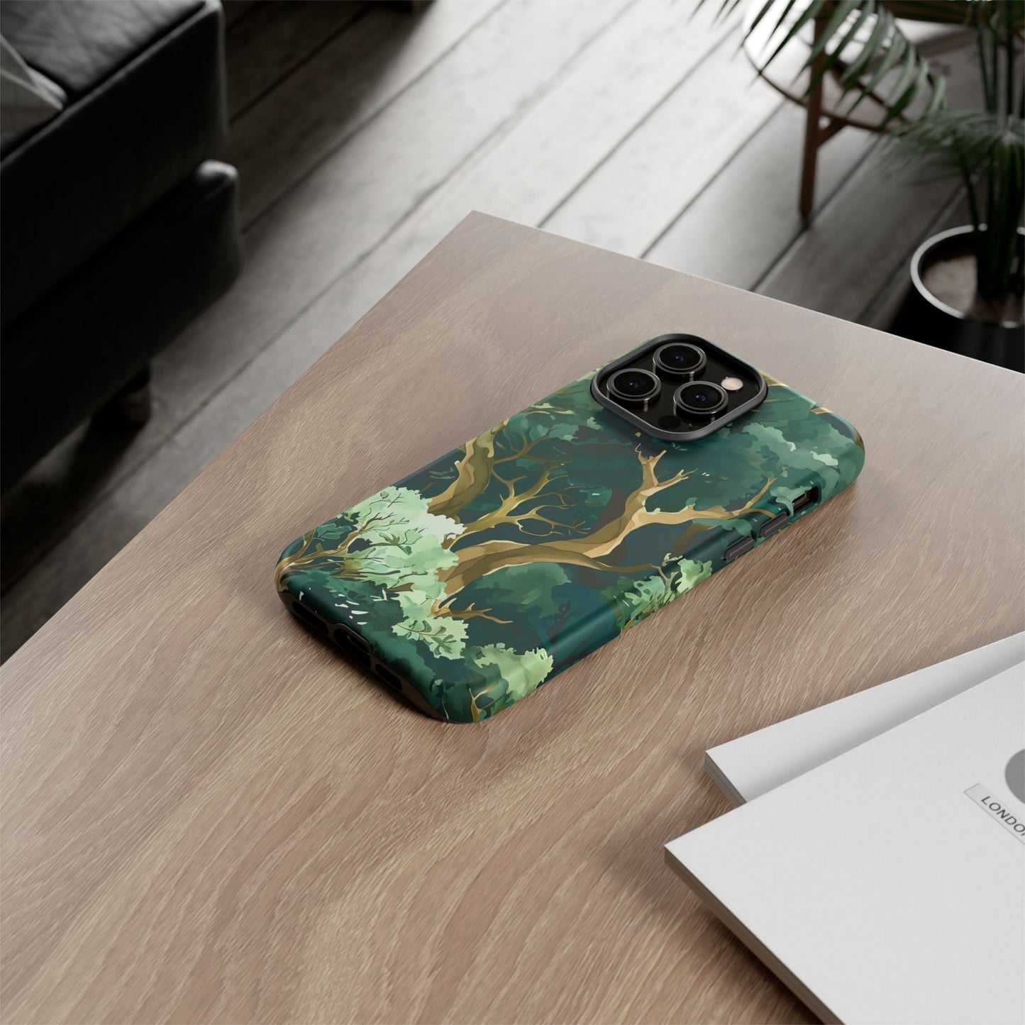 Forest Green Phone Case, Nature-Inspired Tough Cases, Eco-Friendly Gift, Outdoor Lover Accessory, Unique Phone Cover
