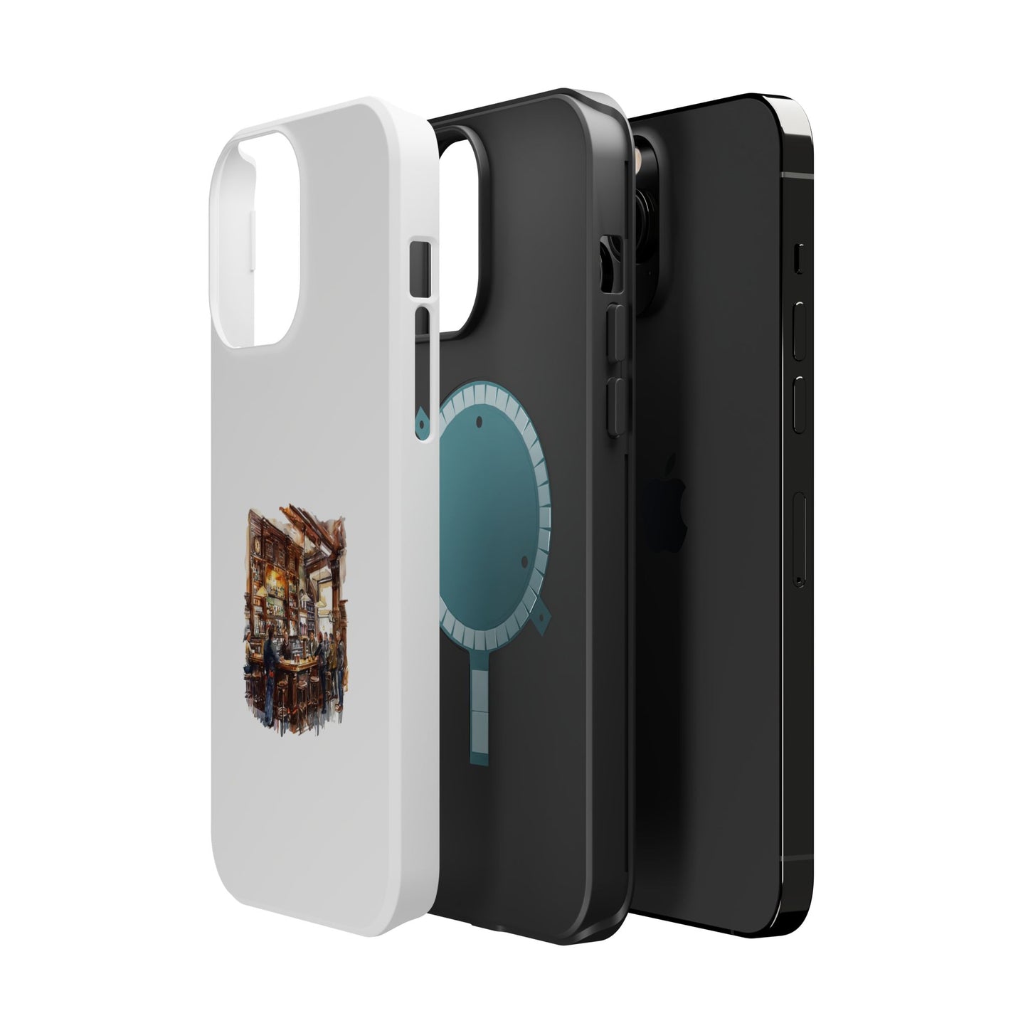 Artistic Magnetic Phone Case for Coffee Lovers, Cozy Café Vibe, Gift for Him or Her, Unique Custom Design, Holiday Present