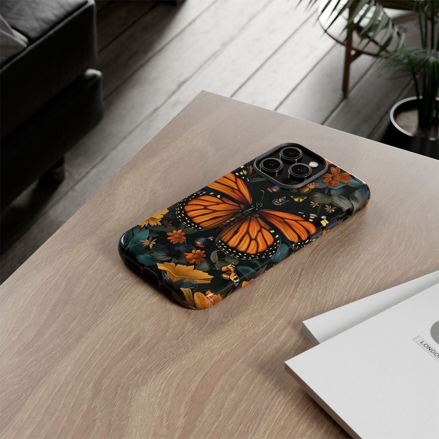 Monarch Butterfly Phone Case, Tough Cases, Nature Lover Gift, Floral Mobile Cover, Eco-Friendly Phone Accessory, Butterfly Design
