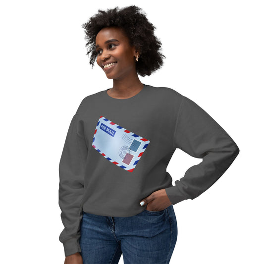 Unisex Lightweight Crewneck Sweatshirt - Vintage British Air Mail - Classic Postal Design