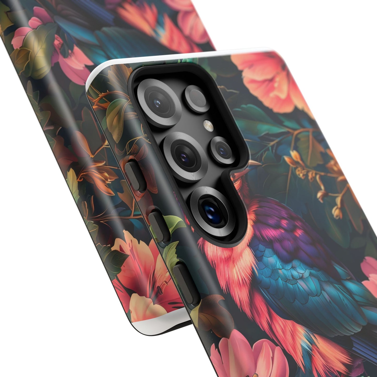 Tough Cases: Vibrant Tropical Bird Phone Case, Floral Smartphone Cover, Nature Lover Gift, Boho Phone Accessory, Cute Bird Case