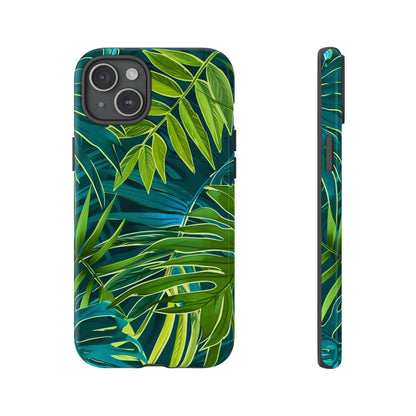 Tropical Phone Case - Durable Green Leaf Design, Eco-Friendly Gift, Trendy Accessory, Nature Lover's Case, Summer Vibes