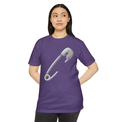 Unisex CVC Jersey T-shirt - Minimalist Safety Pin Design