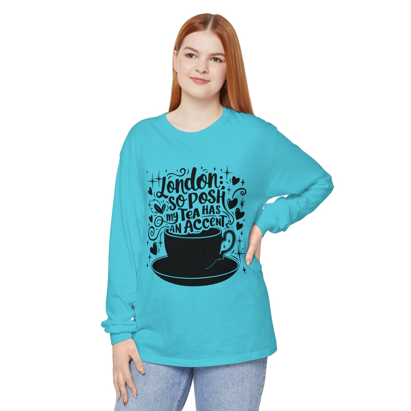 Unisex Garment-dyed Long Sleeve T-Shirt - London's Nostalgic Tea