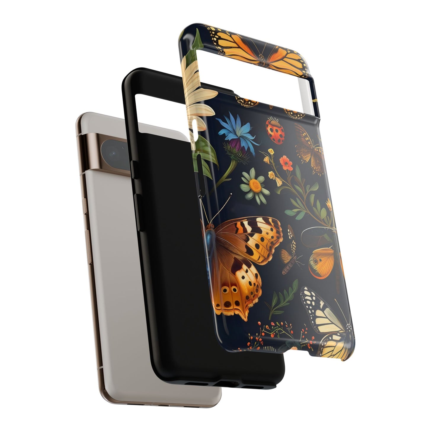 Nature-Inspired Phone Case | Floral Butterfly Design, Tough Phone Cover, Gift for Nature Lovers, Cute Butterfly Case, Home Decor