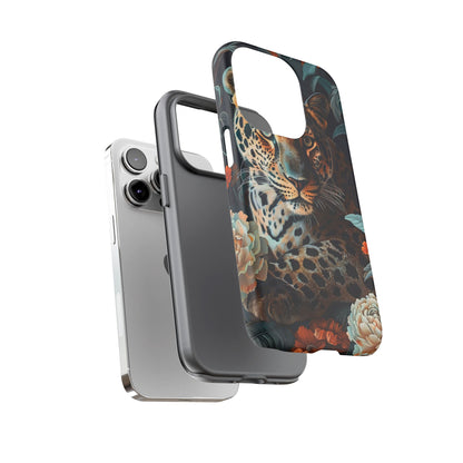 Wildlife Phone Case with Leopard Design | Tough Cases, Animal Prints, Floral Phone Cover, Gift for Nature Lovers, Unique Phone Accessories