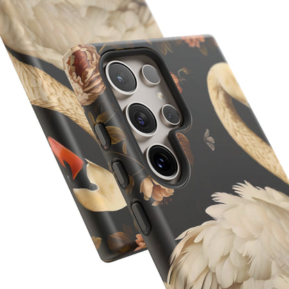 Elegant Swan Phone Case, Floral iPhone Cover, Tough Phone Case, Gift for Her, Nature Lover, Mother's Day, Birthday