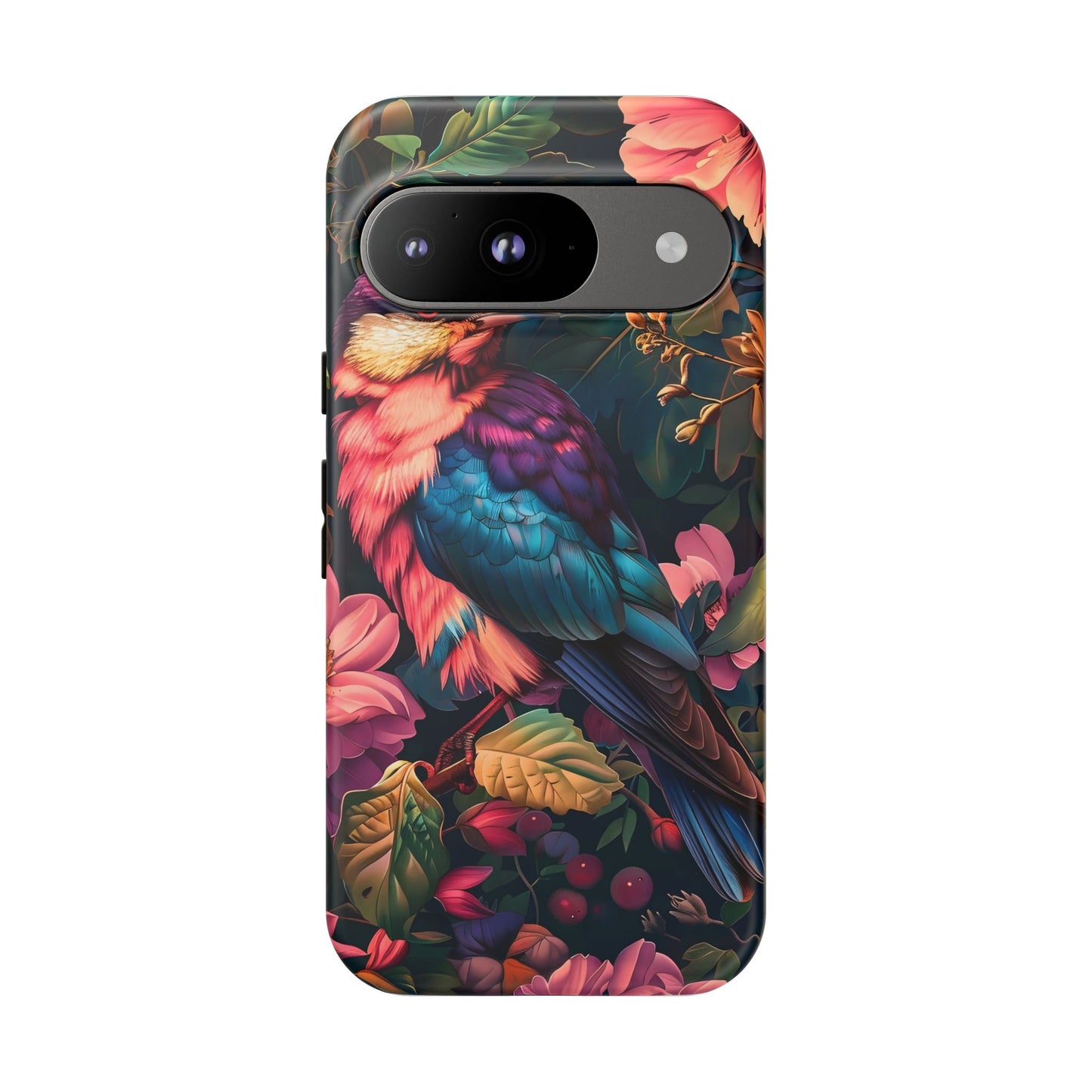 Tough Cases: Vibrant Tropical Bird Phone Case, Floral Smartphone Cover, Nature Lover Gift, Boho Phone Accessory, Cute Bird Case