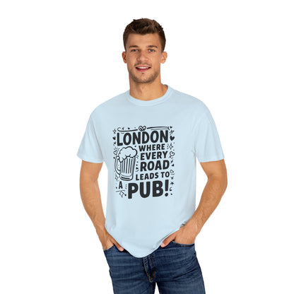 London's Nostalgic Road Classic Unisex Garment-Dyed T-shirt
