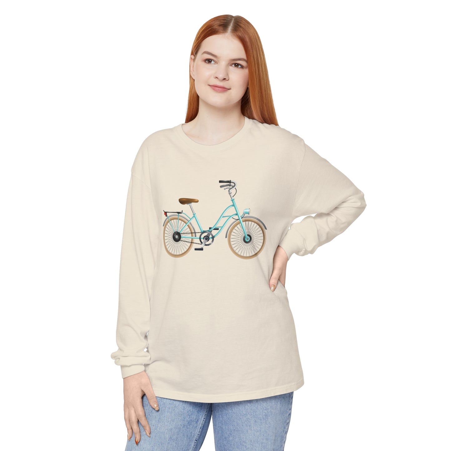 Unisex Garment-dyed Long Sleeve T-Shirt - Trendy British Bicycle