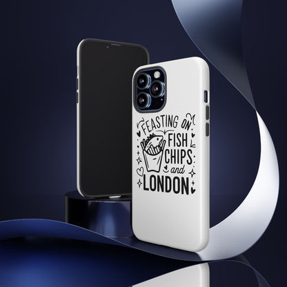 London Fish & Chips Phone Case | Fun Gift for Foodies, Travel Lovers, London Souvenir, Unique Accessories, Personalization Option