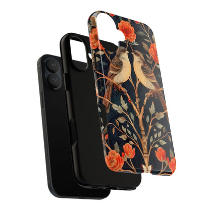Floral Phone Case – Tough Cases with Bird Design, Unique Gift for Nature Lovers, Stylish Tech Accessory, Phone Cover, Artistic Case