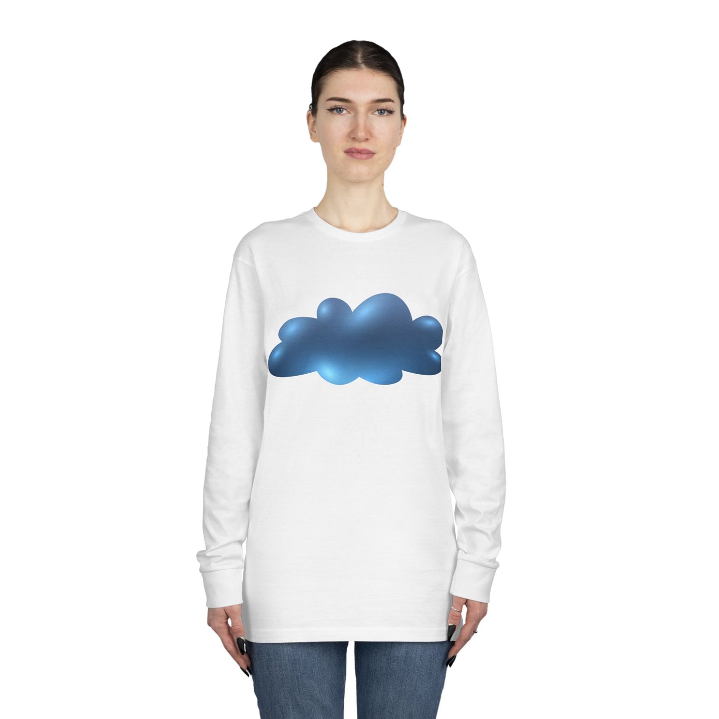 Long Sleeve Crewneck Tee - Serene Cloudscape