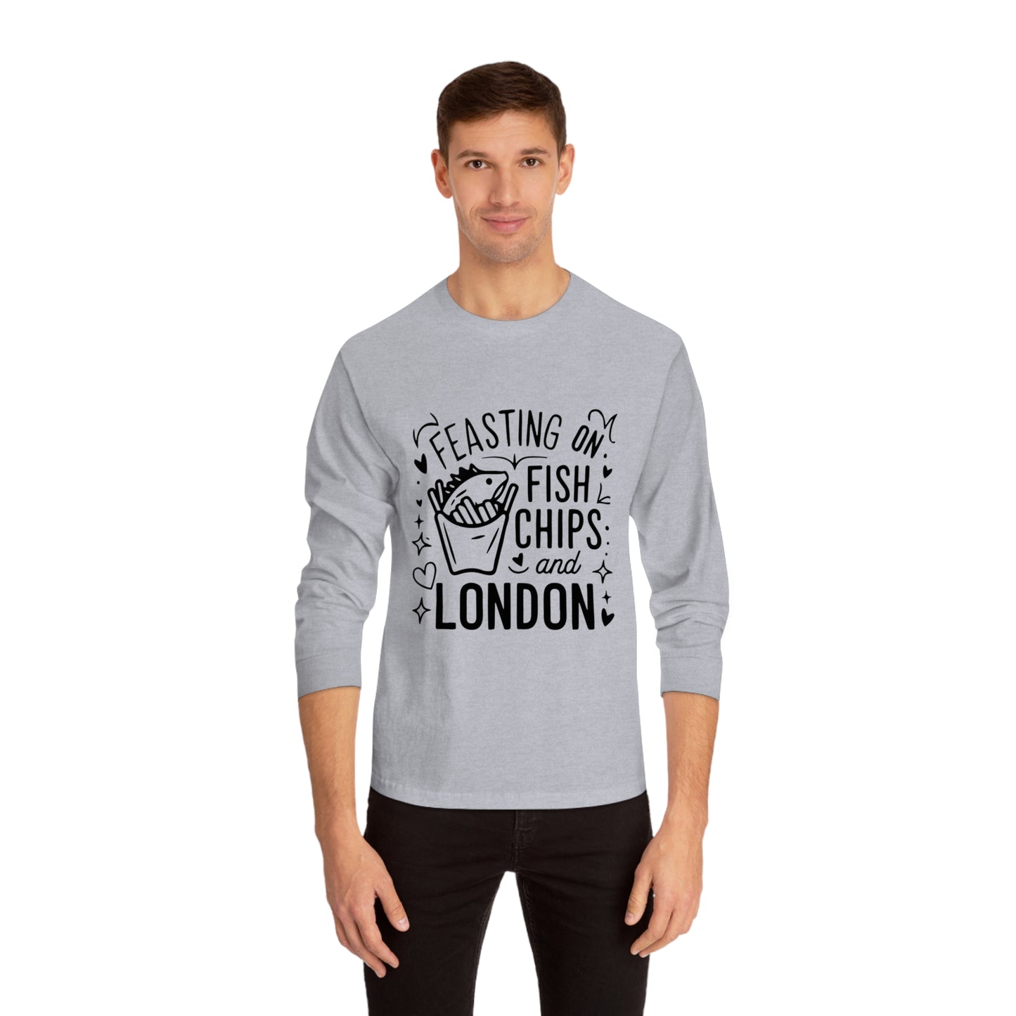 Unisex Classic Long Sleeve T-Shirt - Fish chips and London