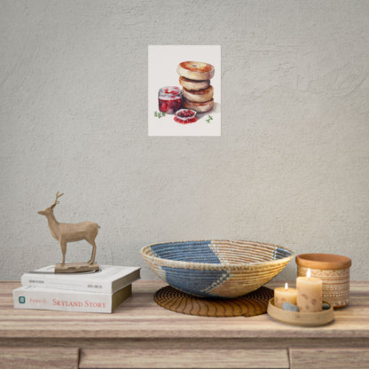 Breakfast Bagel Art Print, Foodie Decor, Kitchen Wall Art, Rolled Poster, Unique Food Gift, Home Cooking Decor