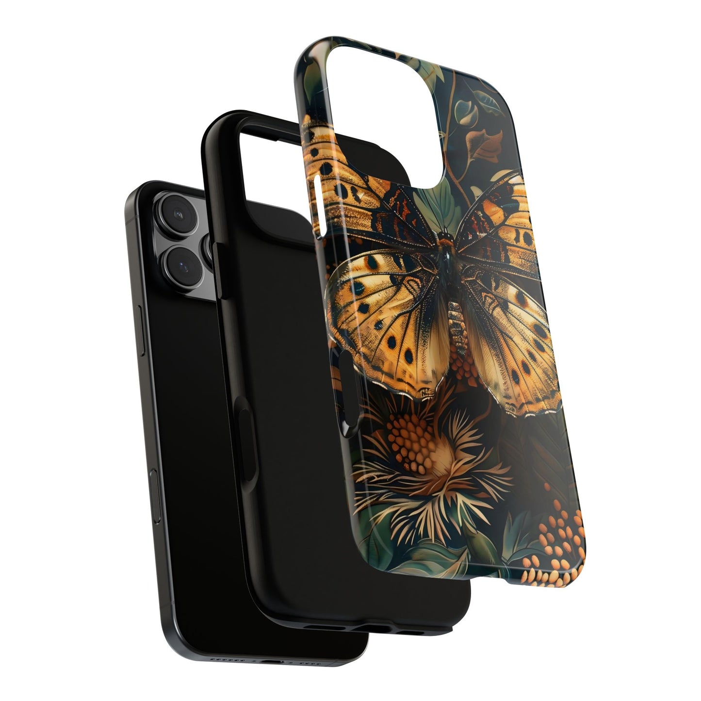 Butterfly Floral Phone Case, Tough Cases, Protective Cover, Unique Gift, Nature Lover, Art Print, Spring Decor