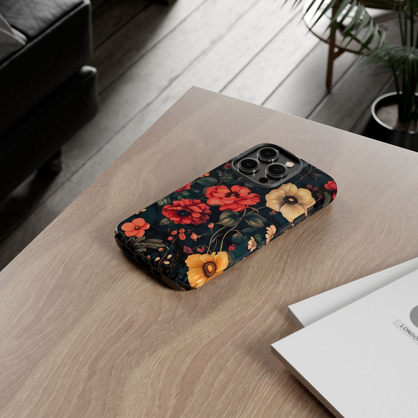 Floral Phone Case, Tough Cases, Flower Motif, Protective Cover, Gift for Her, Floral Design, Spring Accessory