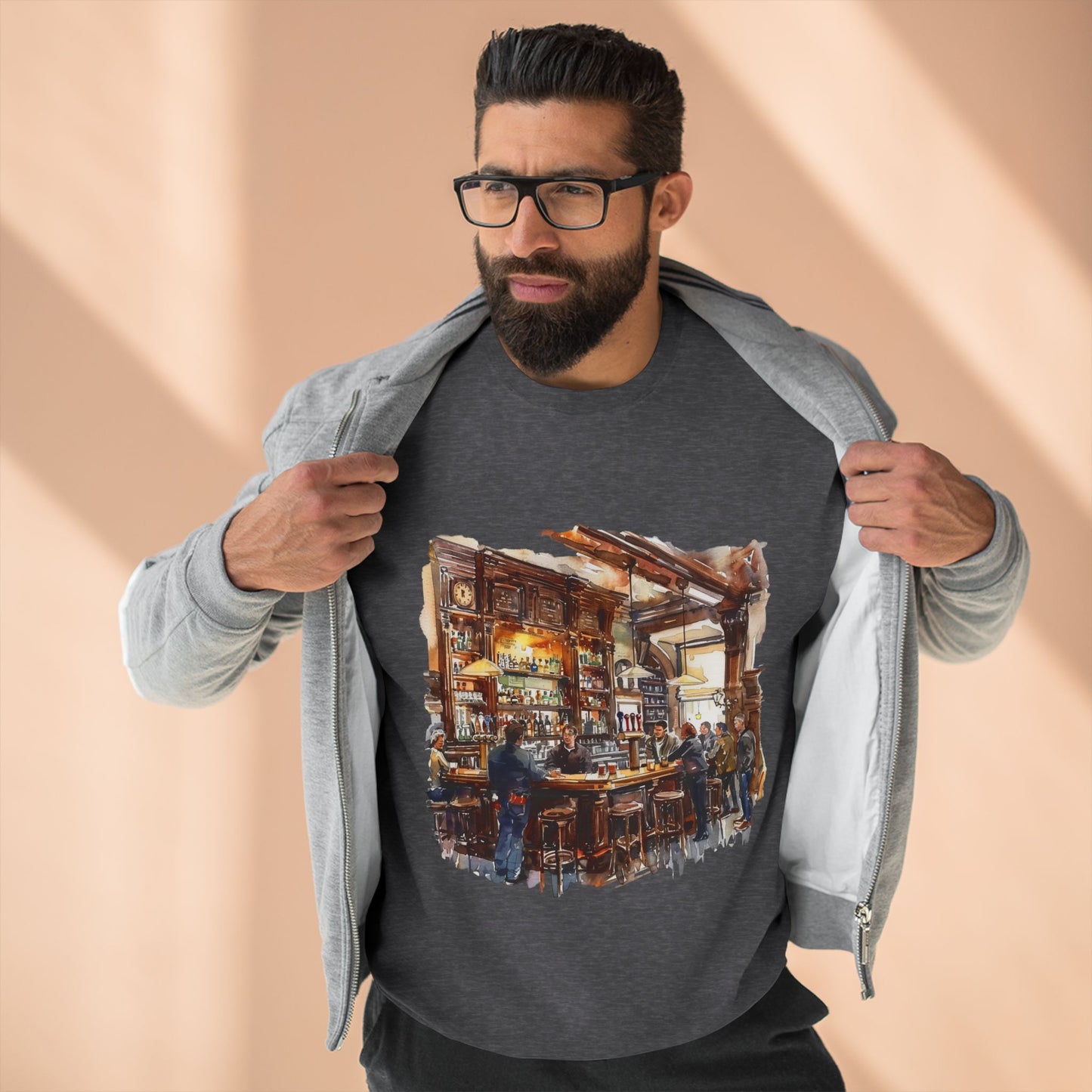 Unisex Crewneck Sweatshirt - London Pub Interior British Tavern