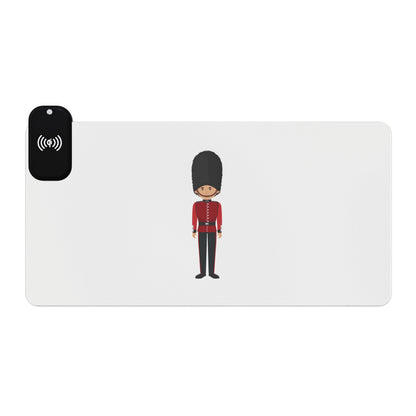 Queen’s Guard (Boy) - LED Gaming Mouse Pad with Wireless Charging, Gaming Desk Accessory, RGB Light Gaming Gear, Modern Tech Gift, Ideal for Gamers