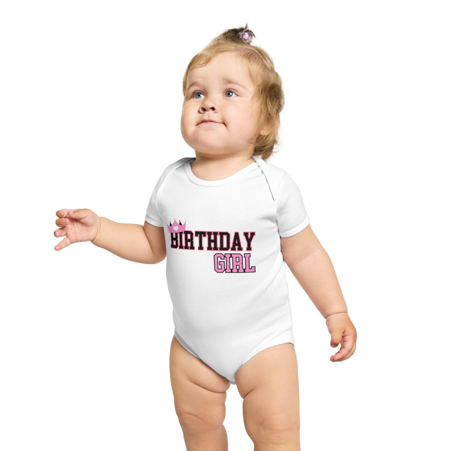 Birthday Girl Short Sleeve Baby Bodysuit - Cute Infant outfit for Celebrations