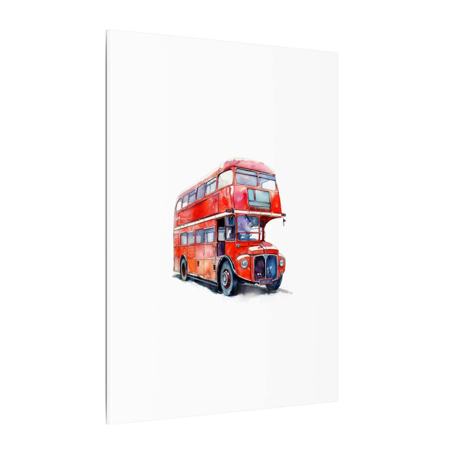 London Red Double-Decker Bus Art Canvas Print, Wall Decor for Travel Lovers, Home Office Gift, Unique Artwork for All Occasions