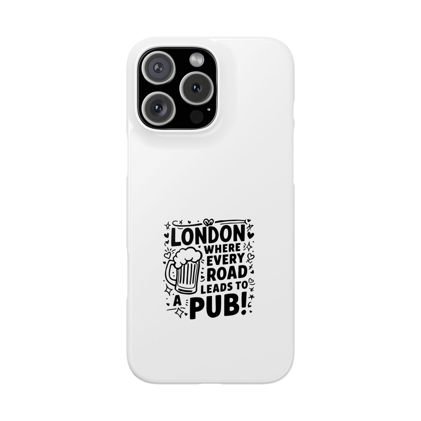 London Pub Slim Phone Case, Beer Lover Gift, Travel Accessory, Urban Style, Fun Design, Unique Phone Cover