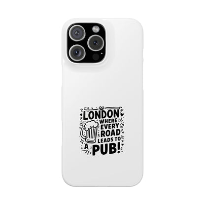 London Pub Slim Phone Case, Beer Lover Gift, Travel Accessory, Urban Style, Fun Design, Unique Phone Cover
