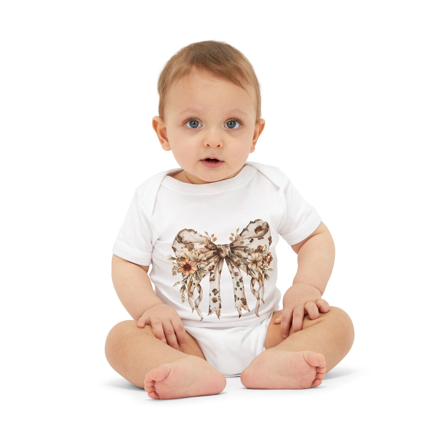 Floral Bow Infant One Piece Outfit