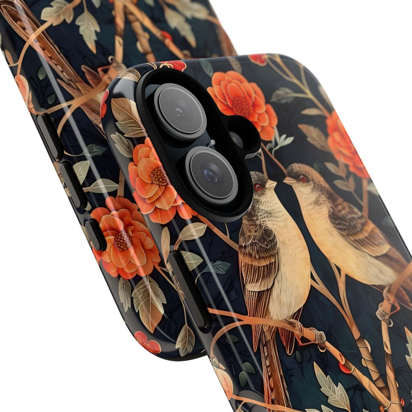 Floral Phone Case – Tough Cases with Bird Design, Unique Gift for Nature Lovers, Stylish Tech Accessory, Phone Cover, Artistic Case