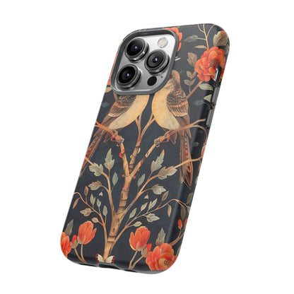 Floral Phone Case – Tough Cases with Bird Design, Unique Gift for Nature Lovers, Stylish Tech Accessory, Phone Cover, Artistic Case