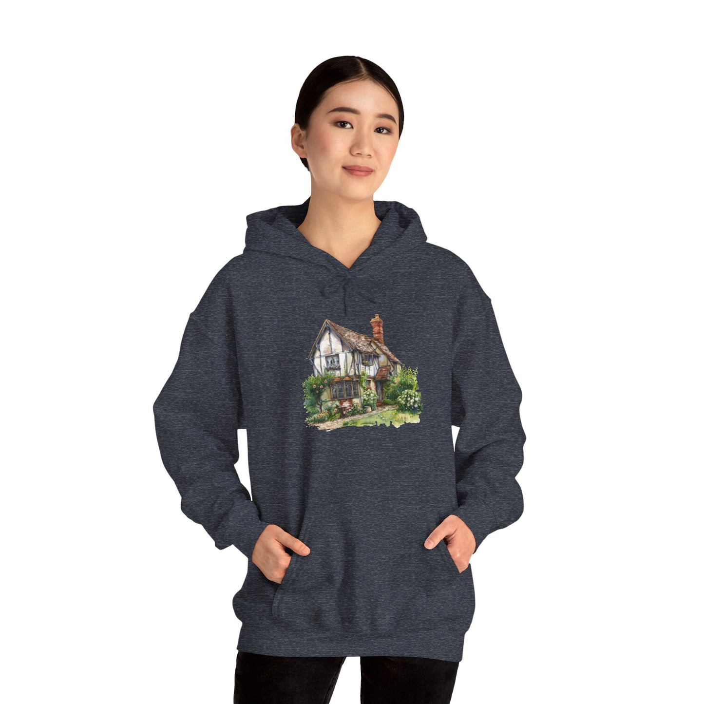 Unisex Heavy Blend™ Hooded Sweatshirt - Charming & Cozy - Life in a British Village House