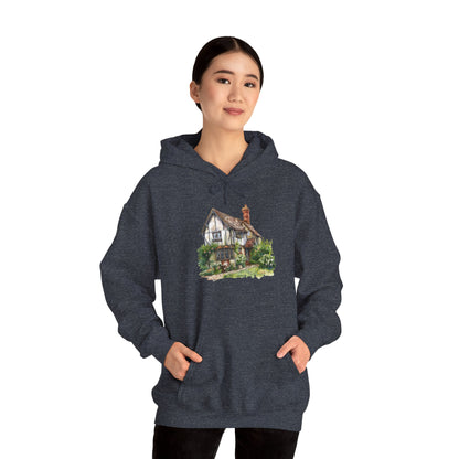 Unisex Heavy Blend™ Hooded Sweatshirt - Charming & Cozy - Life in a British Village House