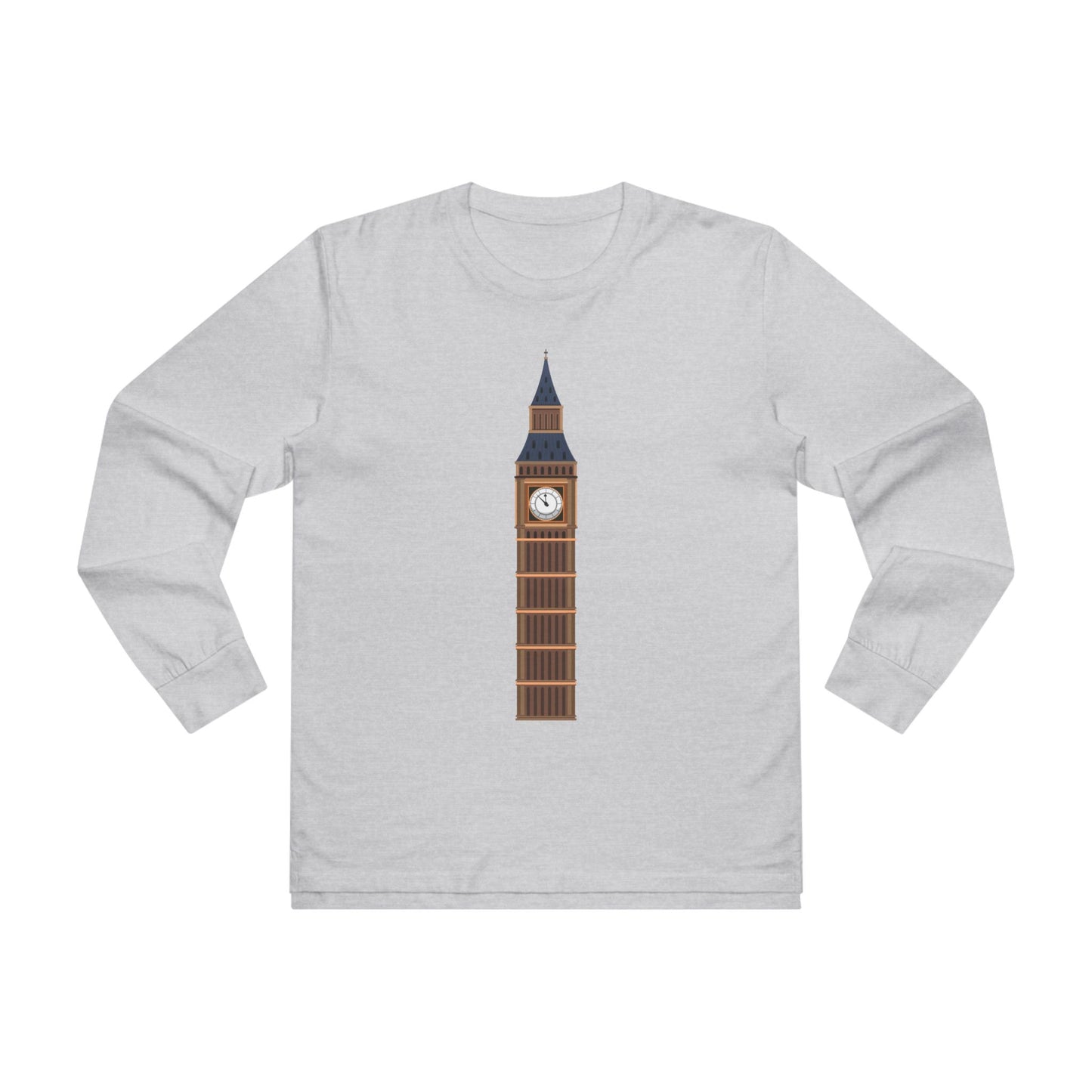Men’s Base Longsleeve Tee - Big Ben - Iconic British Tower and Landmark