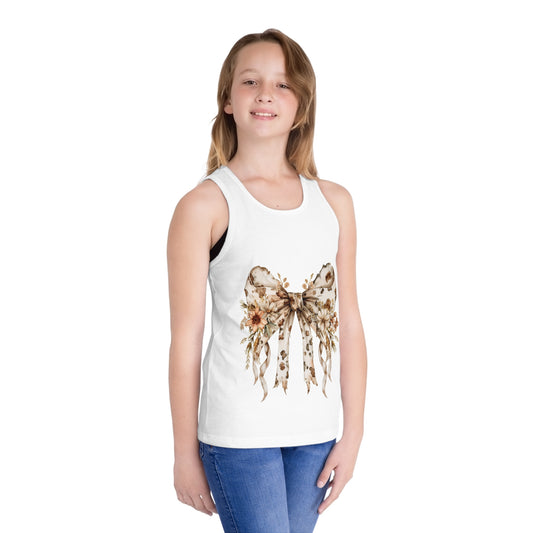 Floral Bow Kid's Jersey Tank Top - Cute Summer Style for Little Ones