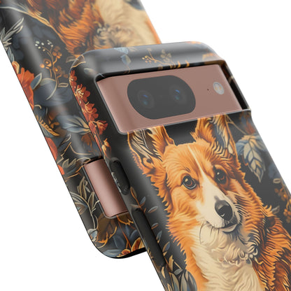 Corgi Floral Phone Case - Tough Cases for Dog Lovers, Cute Pet Accessories, Gift for Dog Owners, Floral Design, Personalized Tech Cover
