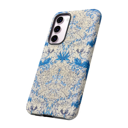 Elegant Floral Phone Case, Tough iPhone Cover, Stylish Mobile Protector, Blue Patterned Case, Unique Gift for Her